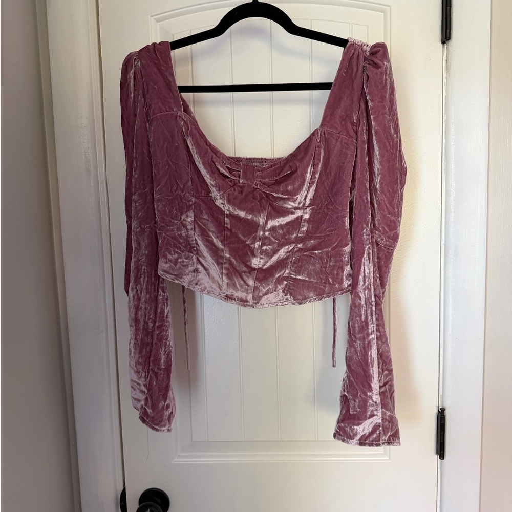 Free People Bridgette Velvet Top NWT